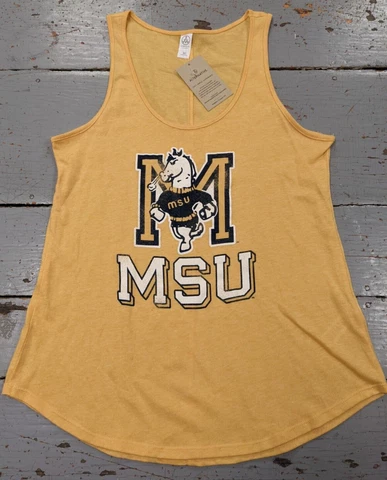 Women's Murray State Racers Yellow Tank w/ Curved Hem & Vintage Vibe, Medium-NWT Cover