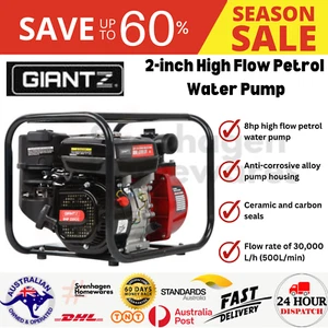 Water Pump 2inch 8hp High Flow Petrol 100% Duty Cycle Anti-Shocking Noise-Reduce - Picture 1 of 7