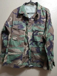 US Army Military Woodland Camo Coat Shirt Jacket Combat Mens Medium Short #1 - Picture 1 of 8