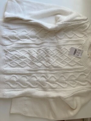 Suéter JCrew Crewcuts Manga Larga Niñas Talla 12 Blanco (Recomendado para Talla 10) Foto 1 de 2