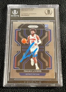 Isaiah Livers Signed 2021/22 Panini Prizm Rookie Card #296 BAS Certified Pistons - Picture 1 of 3