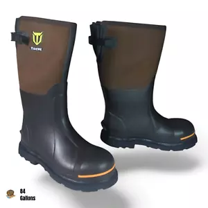 TIDEWE Gummi Arbeitsstiefel für Herren mit Stahlkappe & Schaft GRÖSSE 8 - Bild 1 von 12