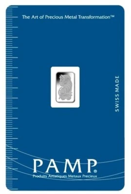 Barra de paladio Pamp Suisse Lady Fortuna 1 gramo - ensayo de tarjeta grande Foto 1 de 4