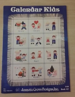 CALENDAR KIDS SEASONAL CROSS STITCH PATTERN FREE SHIPPING   - Image 1 of 2