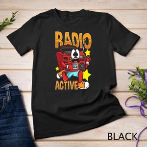 Funny Radio Jogging Fitness Lover Radio Active Retro Boombox Unisex T-shirt - Picture 1 of 16