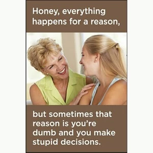 Honey, Everything Happens For a Reason... Funny Fridge Magnet - Picture 1 of 1