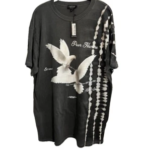 boohooMAN NWT Oversized Bleached Tie Dye Graphic T-Shirt Size M - Picture 1 of 4