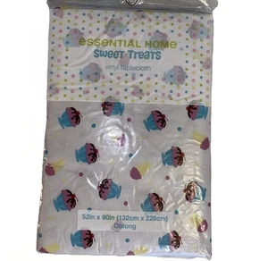 Essential Home Vinyl Tablecloth 52 X 90 Oblong Sweet Treats Kmart Wipe Clean New - Picture 1 of 5