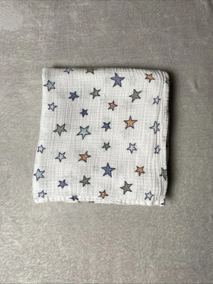 Manta de bebé Aden + Anais naranja verde azul gris estrellas suave blanco muselina envoltura Foto 1 de 4