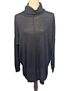 Eileen Fisher Damen Pullover Schwarz Merinowolle Rollkragen. Größe MED - Bild 1 von 8