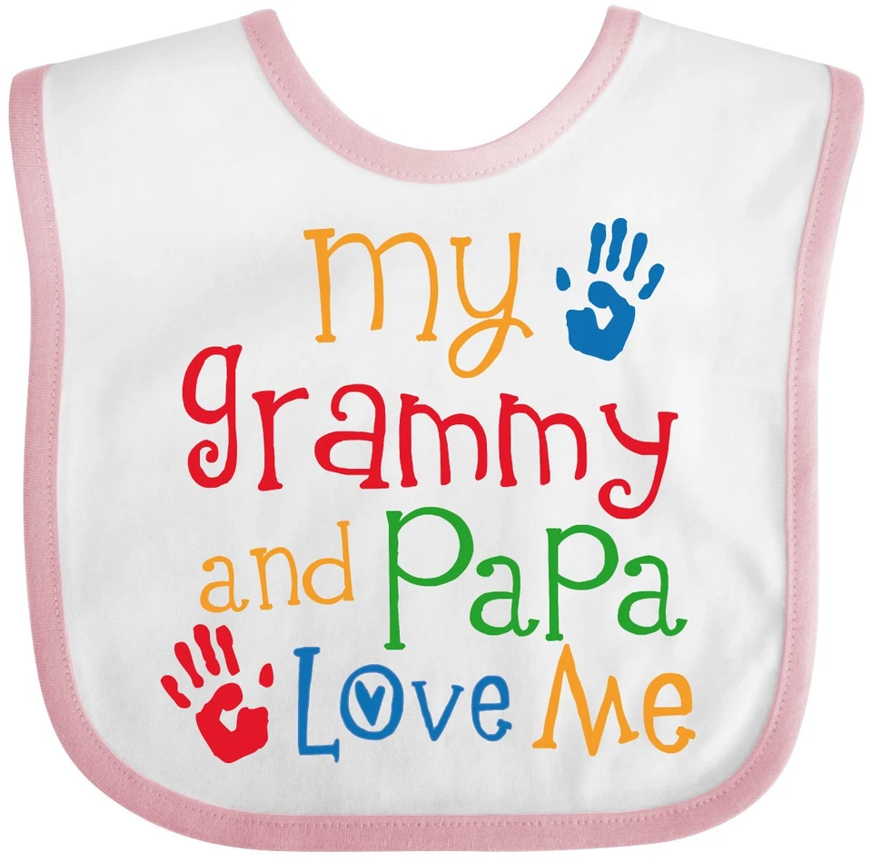 Babero Inktastic Grammy And Papa Love Me Baby Abuelos Nietos Niños Niñas Foto 1 de 1