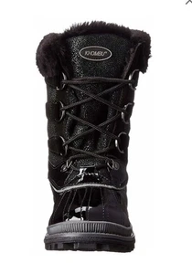 Khombu Damen Free schwarz Lackleder Kunstfellbesatz Winter Entenstiefel 9M - Bild 1 von 12
