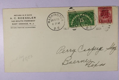 1925 QE2 FDC - Roessler Corner Cachet / Nicely Tied - L42072 - Image 1 of 2