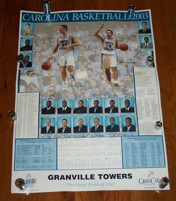2002-03 UNC Tar Heels Basketball Poster 2002 2003 NIT Team Matt Doherty - Image 1 of 4