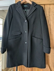 Lauren Ralph Lauren Wool Cashmere Blend Coat Black Size 16 - Picture 1 of 9