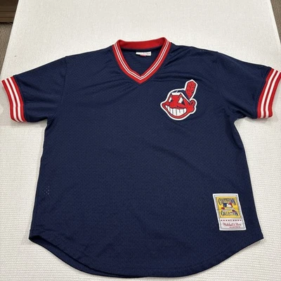 Camiseta de béisbol Mitchell & Ness Cleveland Indians MLB para hombre 44 L Joe Carter 1986 Foto 1 de 4