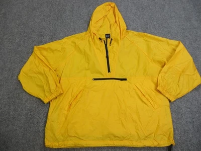 Chaqueta cortavientos vintage GAP para hombre XL amarilla de nailon suéter con capucha Anorak años 90 Foto 1 de 4