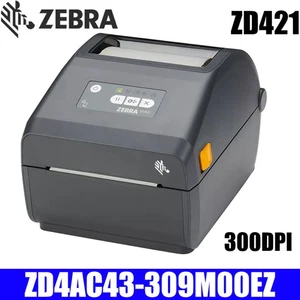 Zebra ZD421 Direct Thermal Desktop Printer 300DPI ZD4AC43-309M00EZ W/USB Cable - Picture 1 of 9