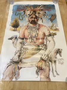 Rare Vintage 1990's Syracuse Lacrosse Bob Conge Poster 24" x 36" Bad Medicine - Bild 1 von 15