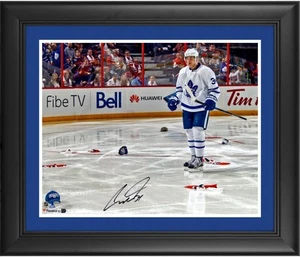 Auston Matthews Toronto Maple Leafs Framed Signed 16x20 First Hat Trick Photo - Picture 1 of 1