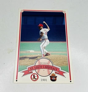 1991 Smokey Bear St Louis Cardinals Jose Deleon #48 Card 3 3/8x5" - Picture 1 of 2