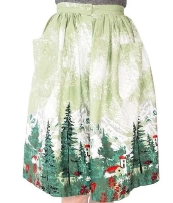 Falda Lindy Bop Años 90 Verde Bosque Botón Talla 14 Para Mujer’s Foto 1 de 4