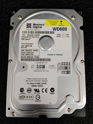 WD WD800JB-00FSA0 80GB 7,2KRPM 8MB IDE Ultra ATA/100 (ATA-6) 3.5" HDD - Image 1 of 4