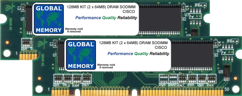128MB (2 x 64MB) DRAM SODIMM RAM KIT FOR CISCO 2600XM ROUTER (MEM2650-2X64D) - Image 1 of 1