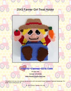 Bauernmädchen Leckerli Halter - Kunststoff Leinwand Muster oder Kit - Bild 1 von 1