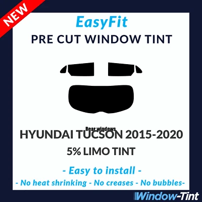 EasyFit Static Pre Cut Window Tint For Hyundai Tucson 2015-2020 - 5% Limo Rear - Image 1 of 3