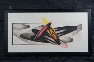 Stampa Vintage Yoshito Arichi Space Time 27b Edizione Limitata Goffrata 13/30 Firmata - Foto 1 di 10