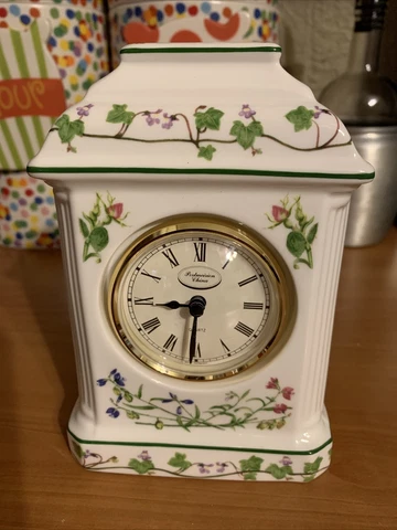 PORTMEIRION RARE WILDFLOWERS 6 1/2" MANTLE DESK CLOCK MADE IN BRITAIN Cover