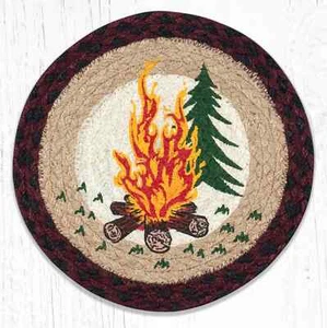 Trivets (Set of 2) Campfire 10 in Jute Round Tablemats Camping Decor - Picture 1 of 1
