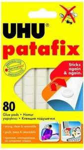 UHU Patafix Adhesive White Tac Reusable Adhesive Putty 60g - 80 Pads - Picture 1 of 8