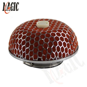 Universal 3"76mm Silver Mesh Red Short Ram Cold Intake Turbo Mushroom Air Filter - Picture 1 of 9