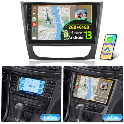 2G+64G Android 13 Carplay Car Radio NAVI For Mercedes Benz E-W211 E320 E500 E350 Foto 1 de 4