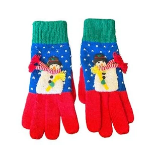 TALBOTS Colorful Festive Snowman Winter Gloves - Picture 1 of 5