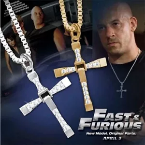 Collar Cruz de Plata y Oro Rápido y Furios Dom Toretto Acero Inoxidable - Imagen 1 de 12
