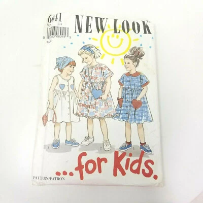 New Look 6041 Little Girl's Button Front Dress, Heart Pockets, Heart Purse 3-8 - Image 1 of 4