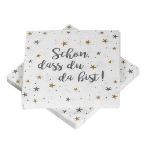 20 Servietten 'Sterne - Schön, dass du da bist' Weihnachten Advent Feste - Bild 1 von 2