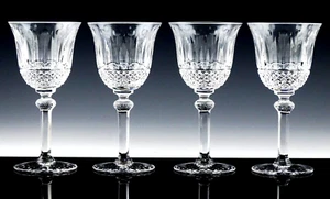 St Saint Louis France Crystal 5-7/8" TOMMY WINE CLARET GOBLETS GLASSES Set of 4 - Picture 1 of 8