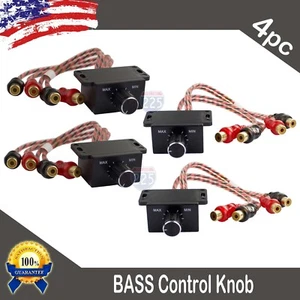 4) Universal Car Audio Amplifier Bass Boost RCA Level Remote Volume Control Knob - Picture 1 of 1