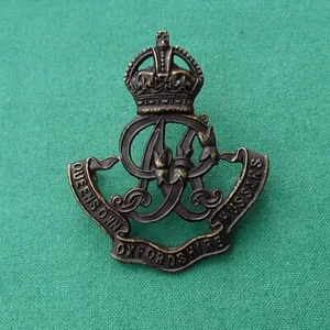 WW1 Queen's Own Oxfordshire Yeomanry ~ Original British Army Military Cap Badge. - Bild 1 von 8