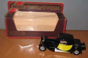 Matchbox Yesteryear Y24 Bugatti T44 Negro y Amarillo Cromo 12 Radios Sin Listar - Imagen 1 de 7