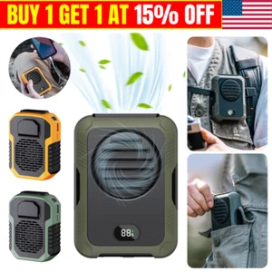 Portable Waist Clip Fan USB Rechargeable Hanging Cooling Neck Fan Power Bank Fan - Picture 1 of 12