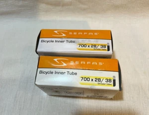 700x28/38 mm Bicycle Inner Tube-48mm Shrader Valve-Durable SERFAS  2 Pack - Picture 1 of 4