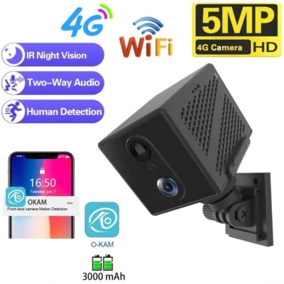 5MP Mini WiFi Kamera 4G SIM Karte Home Security Cam Bewegungserkennung Nachtsicht - Bild 1 von 4