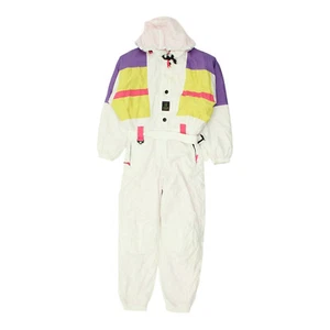 Traje de esquí Colle para mujer | Ropa deportiva de invierno retro vintage traje de nieve blanco de colección - Imagen 1 de 4