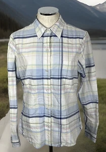 Camicia donna Roper taglia L manica lunga perla snap western blu a quadri cowboy western - Foto 1 di 6