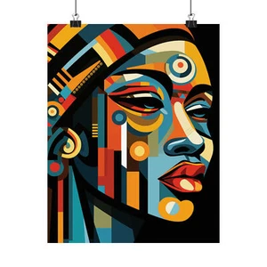 African Woman Art Matte Vertical Poster Living Bedroom Tribal Boho Wall Décor - Picture 1 of 25